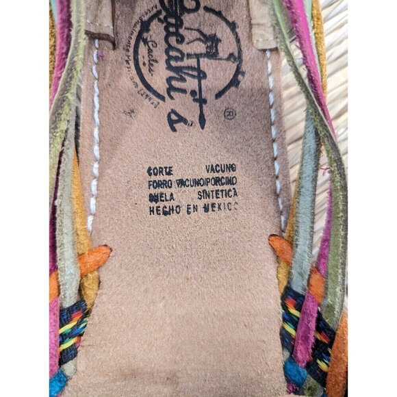 CACAHIS Slip On Sandals Womens Size 9 Brown‎ Colorful Frida Kahlo Loafers Aztec - Picture 7 of 8